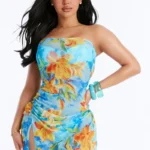 Sending U A Signal Bikini And Coverup Dress - Turquoise