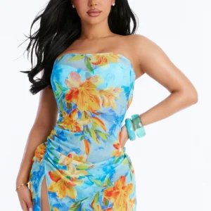 Sending U A Signal Bikini And Coverup Dress - Turquoise