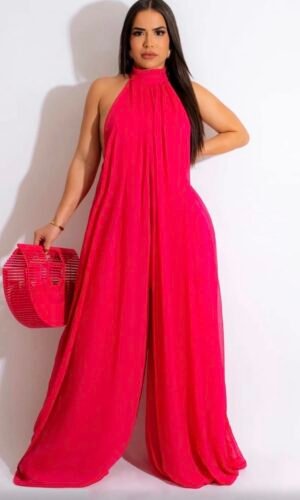 Chiffon Halter neck One Piece Pant set (Tall girl Friendly)